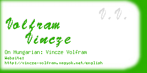 volfram vincze business card